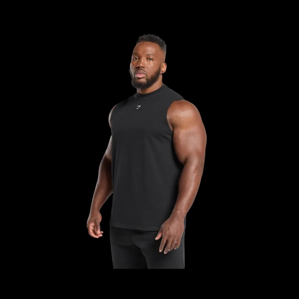 Gymshark Heavy Duty Tank Oversized Fit Black - HypeFly India View 2