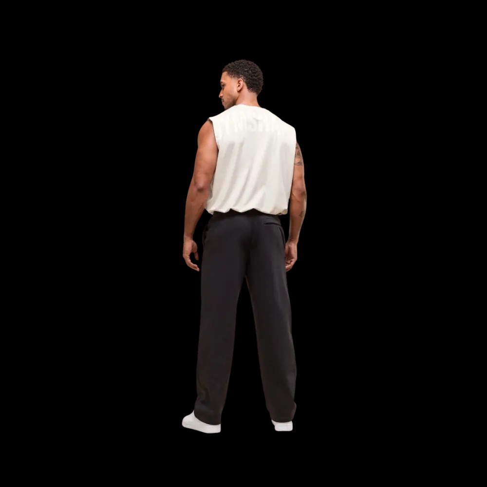 Gymshark Power Cut Off Tank Oversized Fit Oat White - HypeFly India View 2