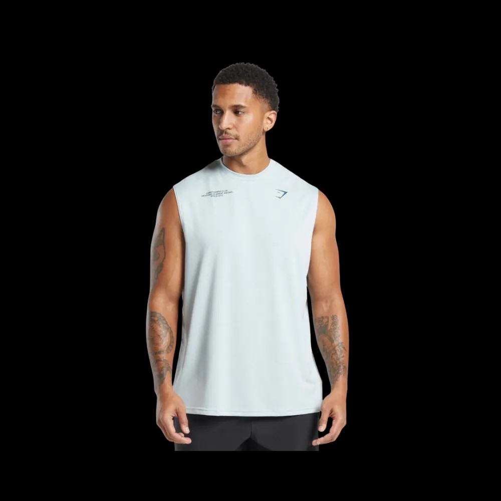 Gymshark Conditioning Club Tank Oversized Fit Cool Blue - HypeFly India View 3