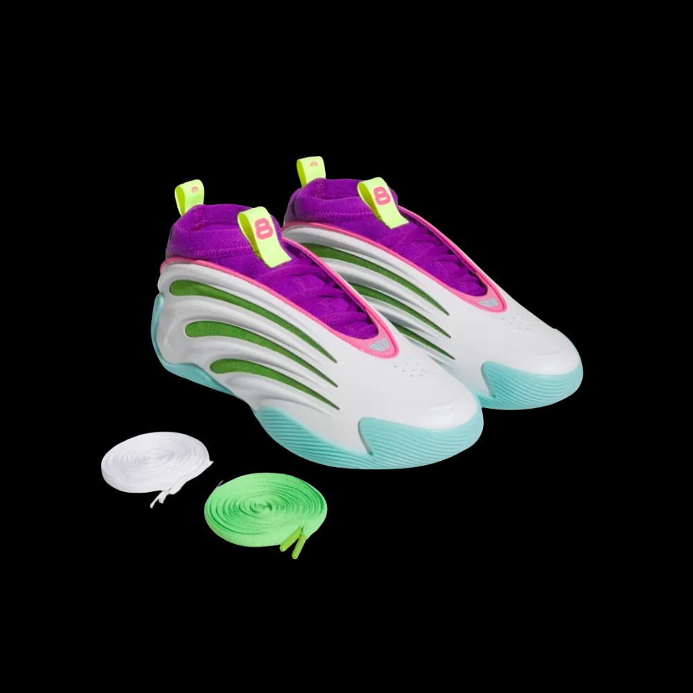 Adidas Harden x Jalen Williams Vol. 9 'White Lucid Lime Pink' - HypeFly India View 3