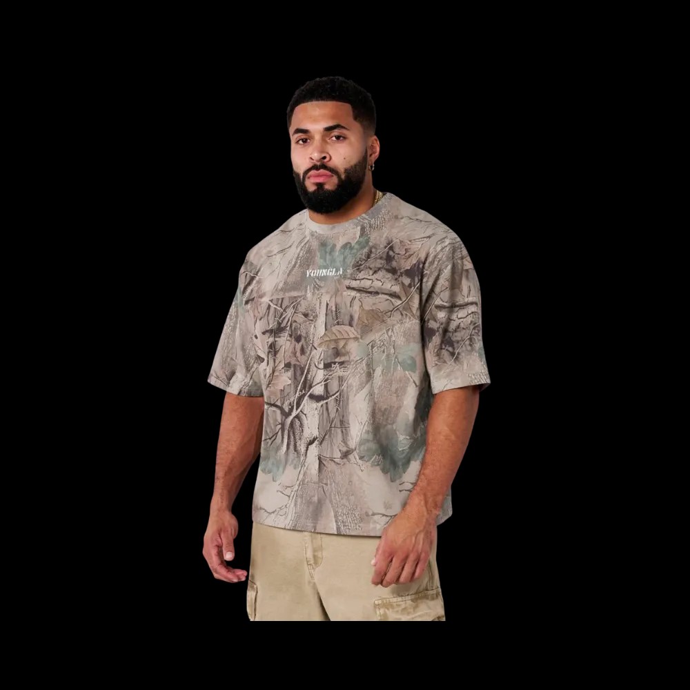 YoungLA Tree Camo Collection Tees Beige Tree Camo - HypeFly India View 1