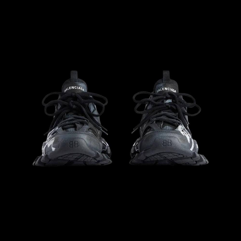 Balenciaga Track Signature Sneaker In Black - HypeFly India View 2