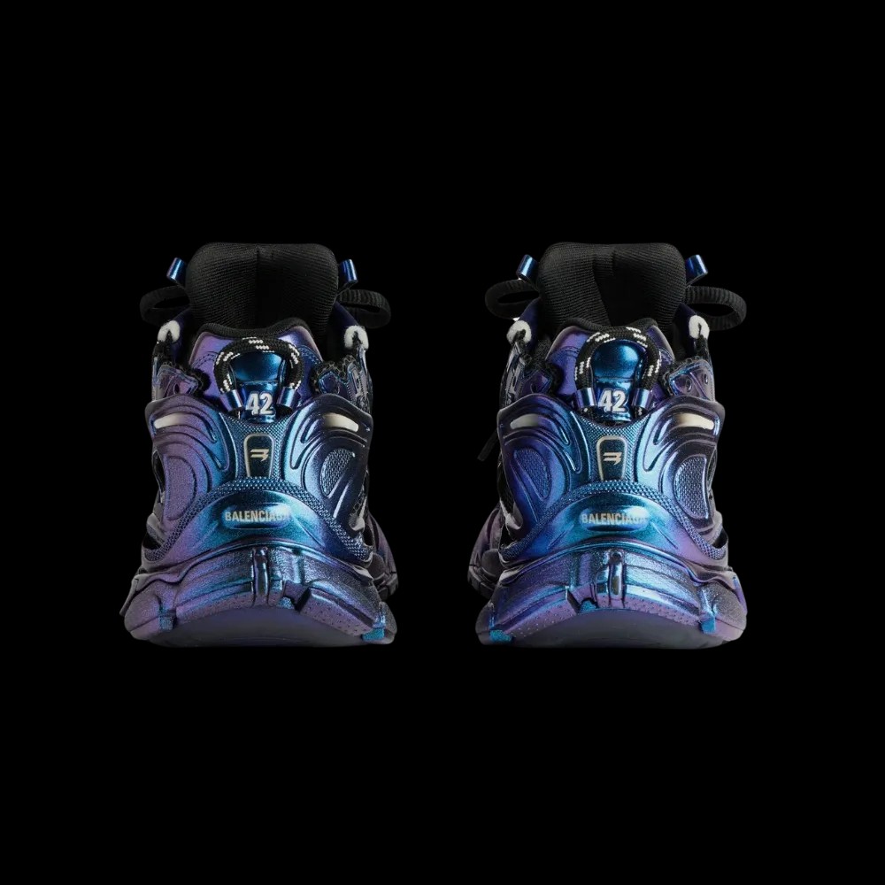 Balenciaga Runner Iridescent Sneaker in Blue - HypeFly India View 2