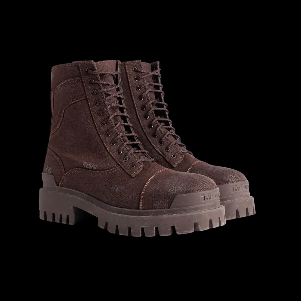 Balenciaga Combat Strike Boot In Dark Brown - HypeFly India View 5
