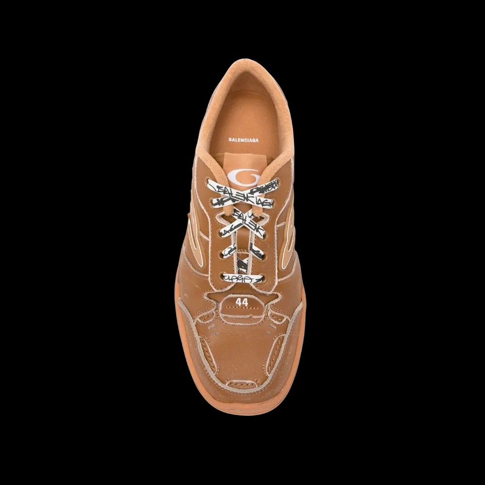 Balenciaga Hamptons Medium Worn-Out Sneaker In Camel - HypeFly India View 4