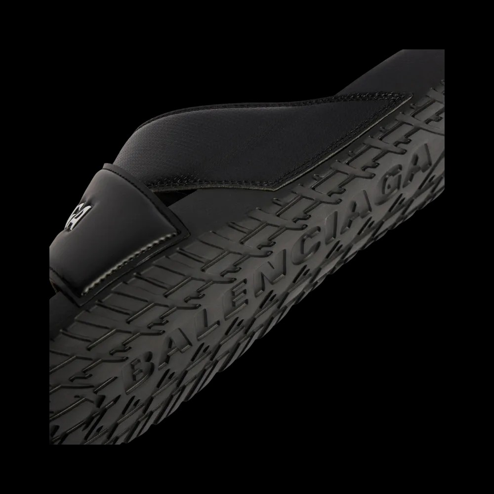Balenciaga Sporty Pool Slide Sandal In Black - HypeFly India View 2