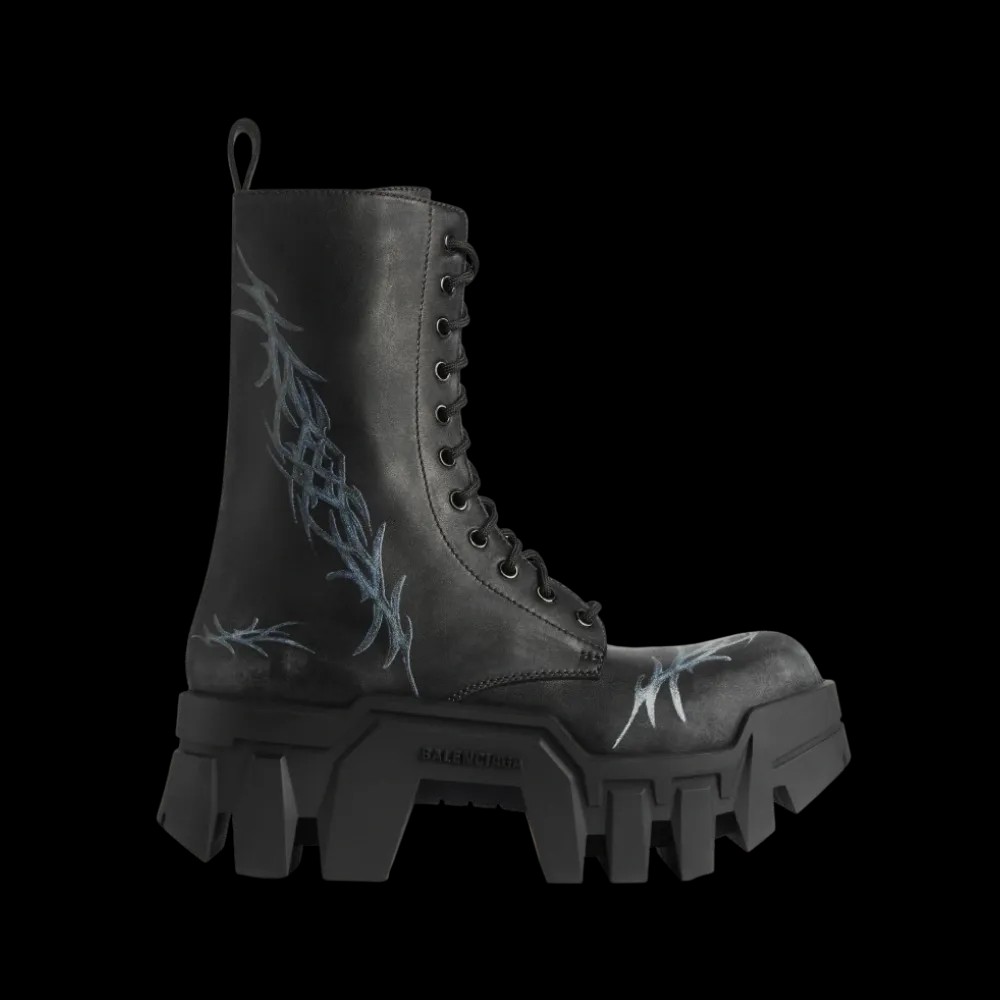 Balenciaga Bulldozer Lace-Up Bootie In Black - HypeFly India View 1