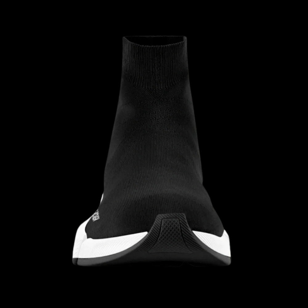 Balenciaga Speed 2.0 Recycled Knit Sneaker With Bicolor Sole In Black - HypeFly India View 5