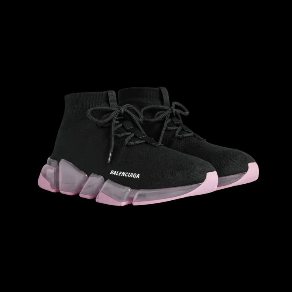 Balenciaga Speed 2.0 Lace Up Full Clear Sole Recycled Knit Sneaker In - HypeFly India View 5