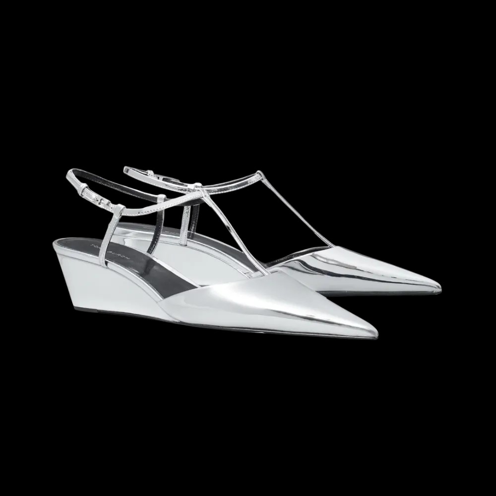 Tory Burch Gigi T-Strap Wedge Platinum - HypeFly India View 2
