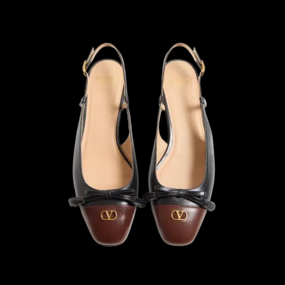 Valentino Valet Du Roi Kid Slingback Ballerina 25mm Black - HypeFly India View 2