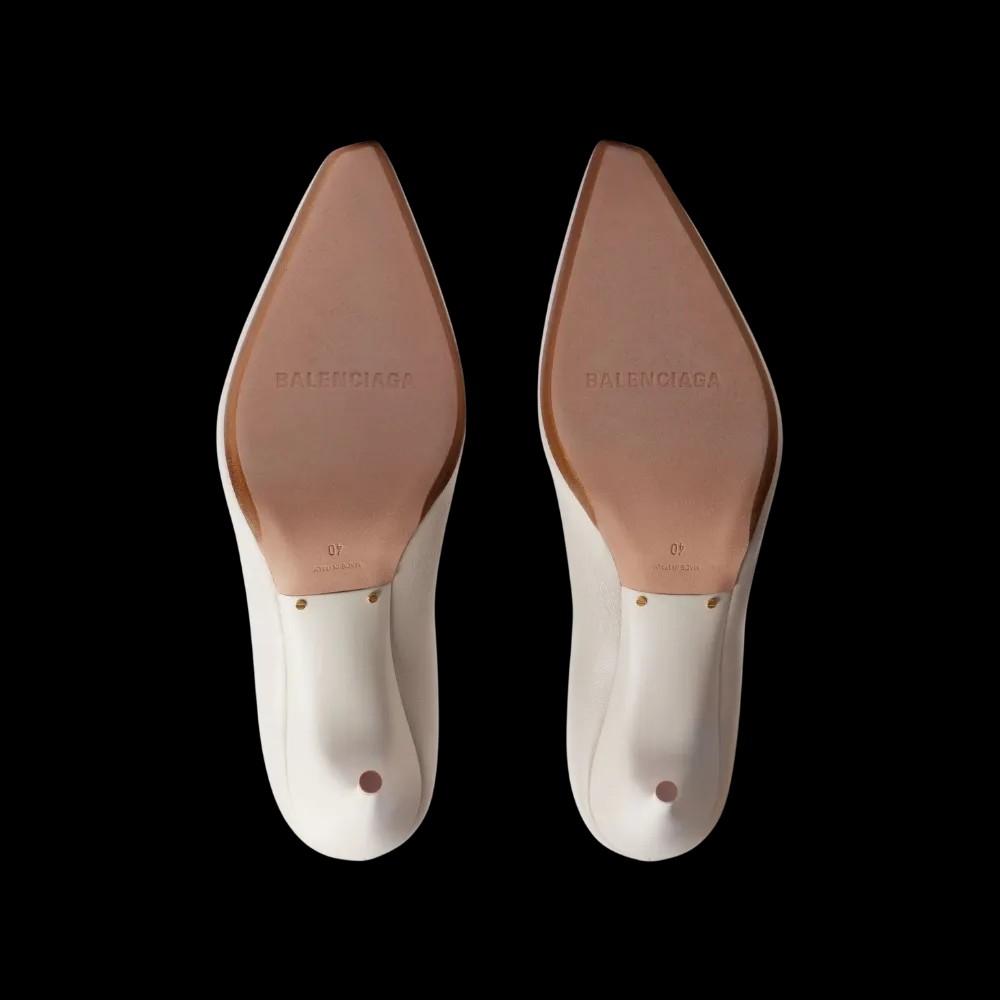 Balenciaga Duchesse Pump In White Snow - HypeFly India View 4