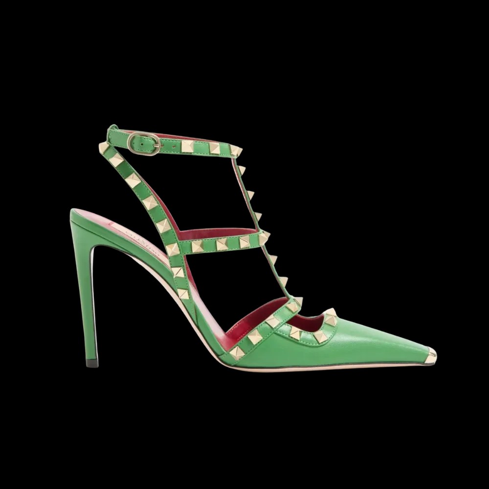 Valentino Rockstud Kidskin Pumps 100mm Light Green - HypeFly India View 1