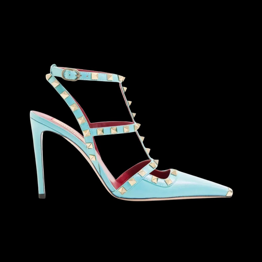 Valentino Rockstud Kidskin Pumps 100mm Azure - HypeFly India View 1