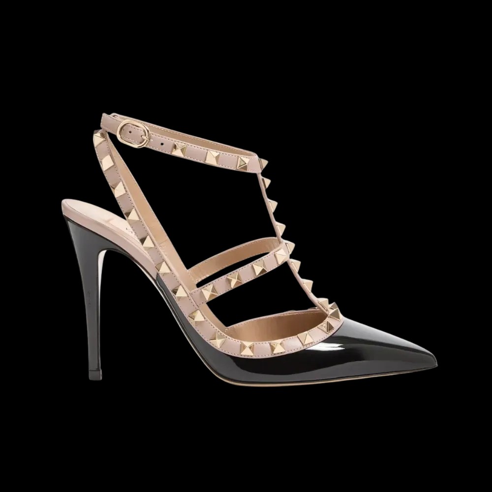 Valentino Patent Rockstud Caged Pump 100mm Black - HypeFly India View 1