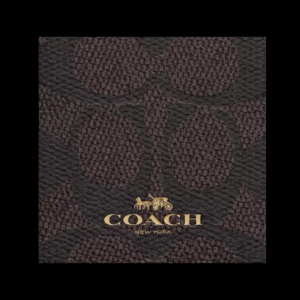 Coach Id Lanyard In Signaure Canvas signature canvas/Gold/Walnut/Black - HypeFly India View 3
