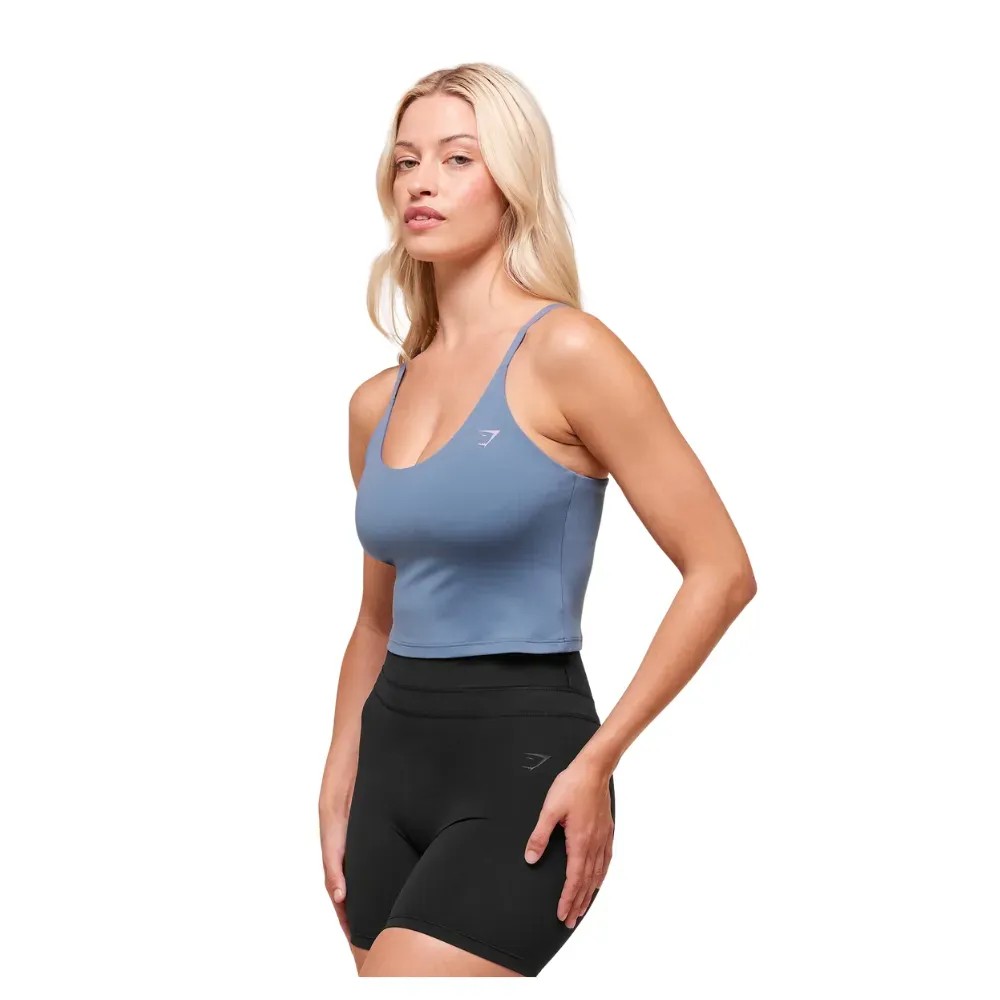 Gymshark Everyday Cami Tank With Shelf Worn Blue - HypeFly India View 2