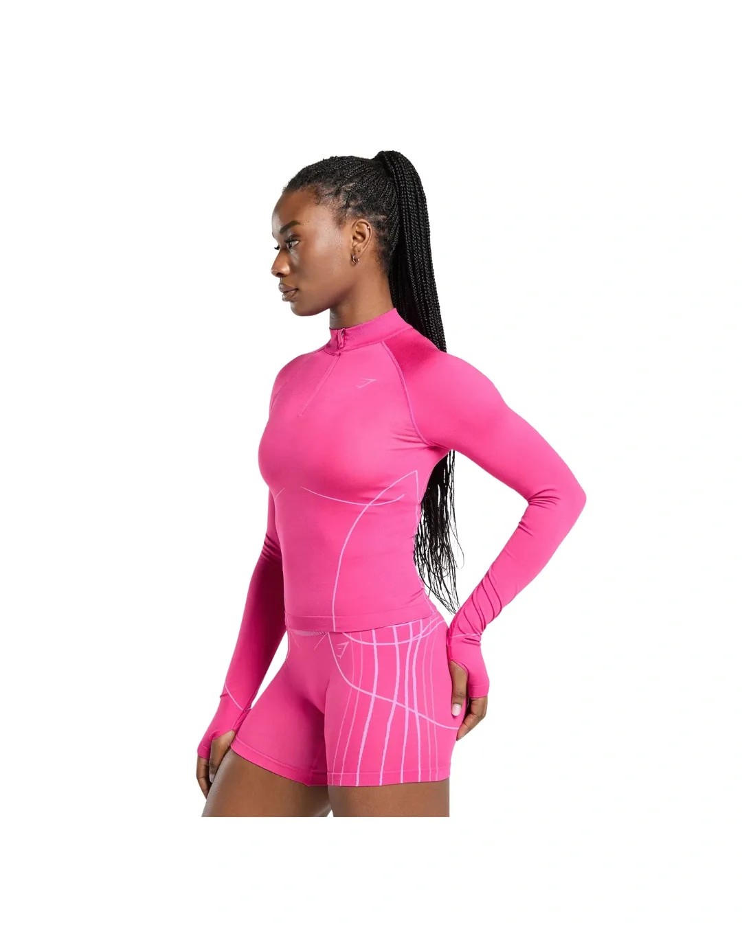 Gymshark Apex Seamless 1/4 Zip Pullover Sour Pink - HypeFly India View 3