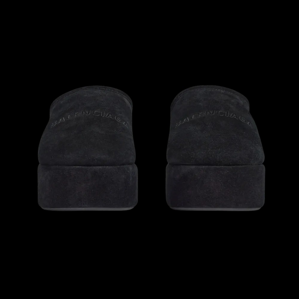 Balenciaga Alaska Soft Platform Mule In Black - HypeFly India View 4