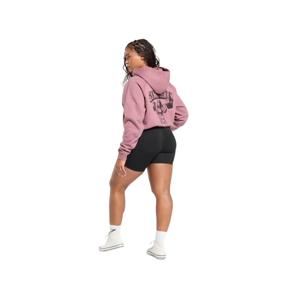 Gymshark Gritty Muscle Mommy Graphic Hoodie Calm Pink - HypeFly India View 4