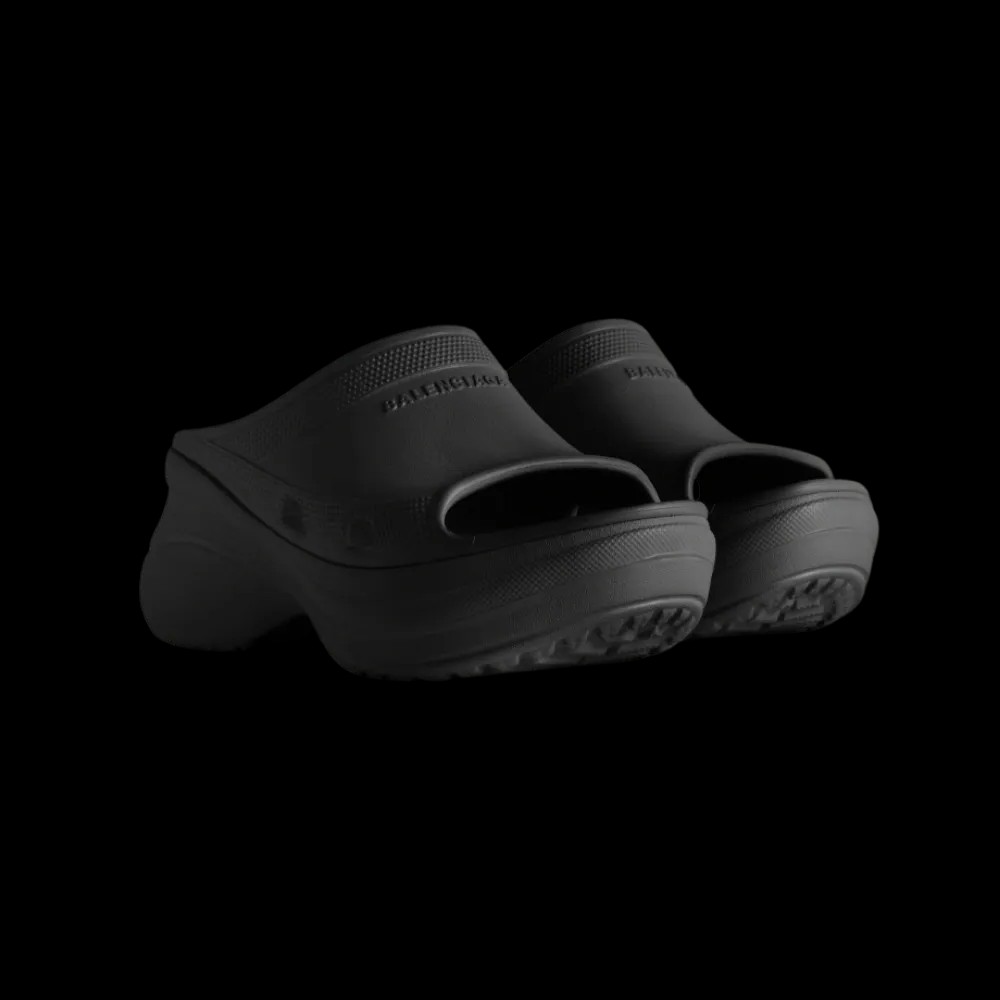 Balenciaga Pool Crocs Slide Sandal In Black - HypeFly India View 5