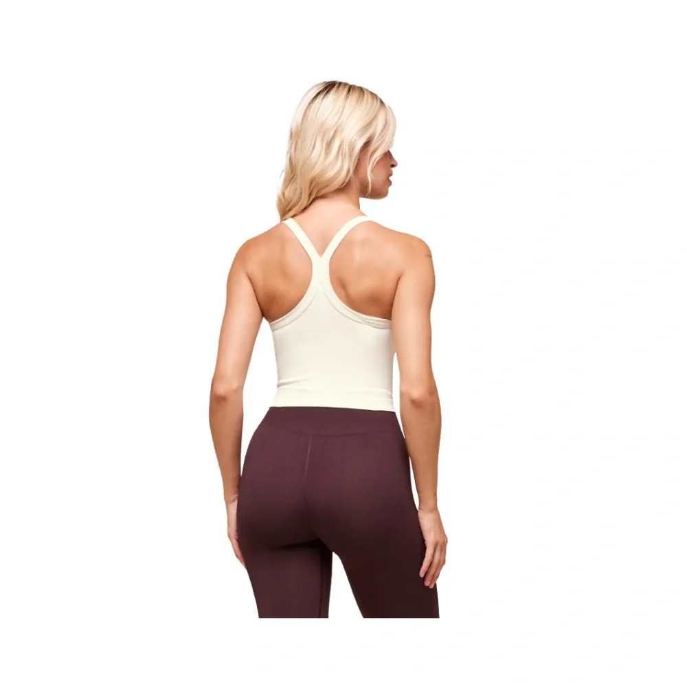 Gymshark Everyday Seamless Ribbed Midi Top Soft White - HypeFly India View 2