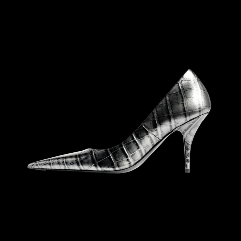 Balenciaga Avenue Pump In Gun Metal - HypeFly India View 3