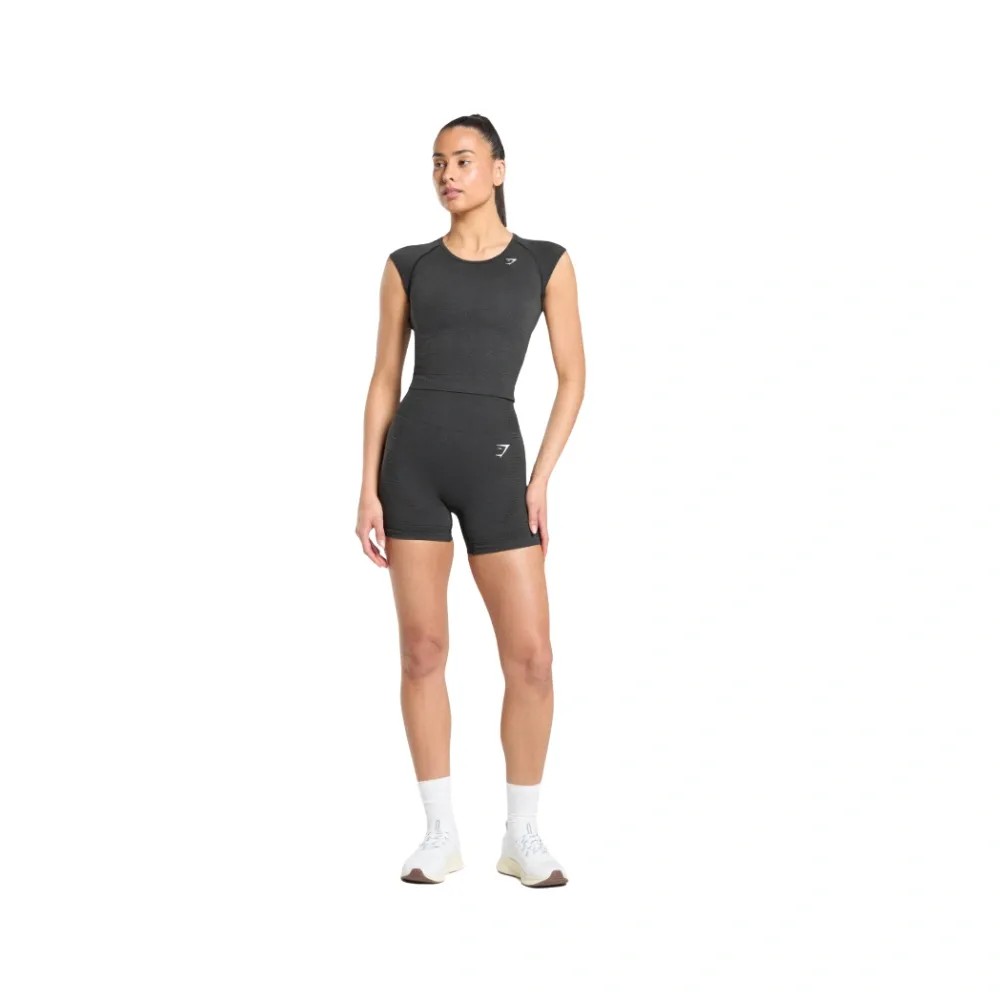 Gymshark Vital Scoop Neck Top Black Marl - HypeFly India View 5