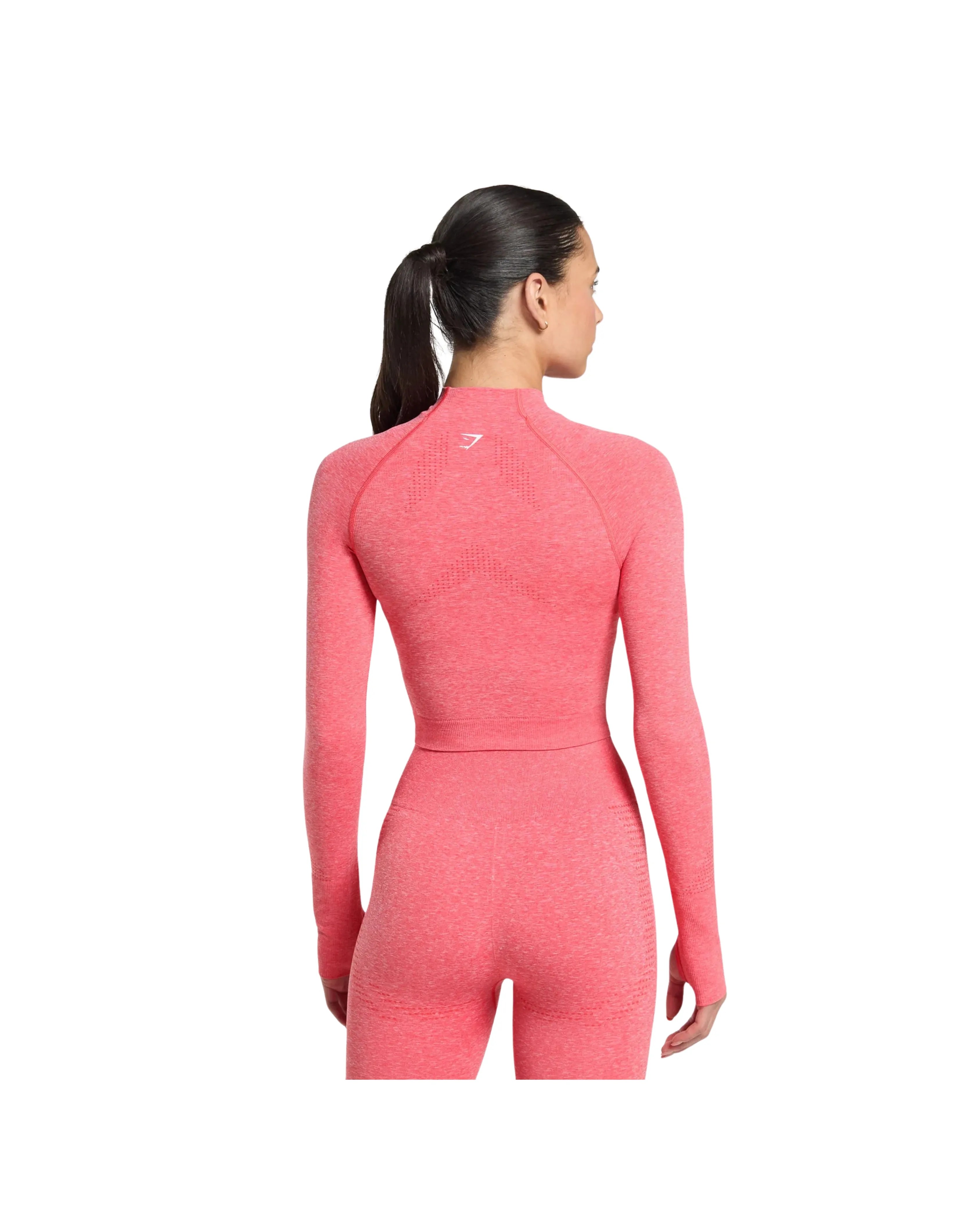 Gymshark Vital Midi Zip Up Jacket Coral Red - HypeFly India View 3