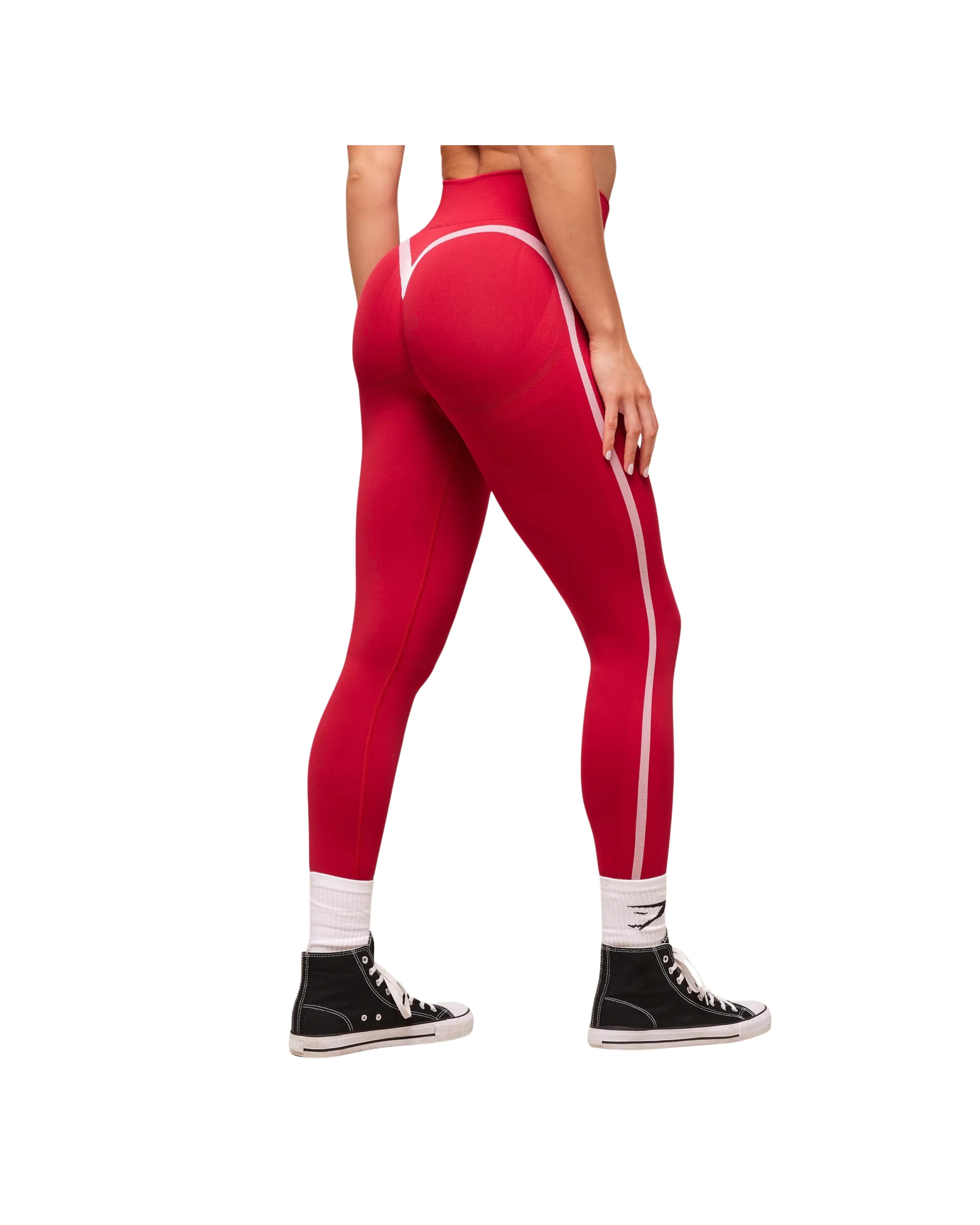 Gymshark Lift Varsity Seamless Leggings Carmine Red - HypeFly India View 3