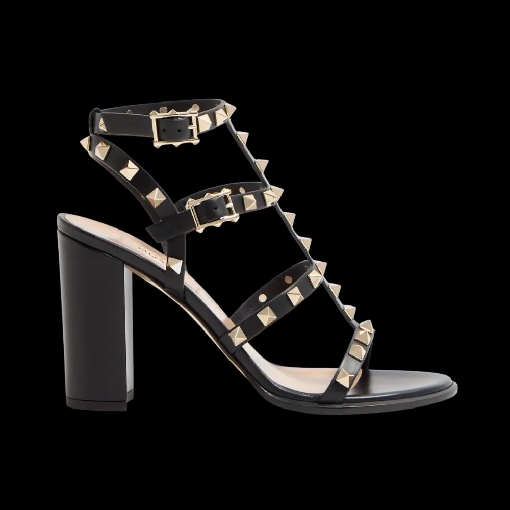 Valentino Rockstud Ankle Strap Sandal 90mm Black - HypeFly India View 1