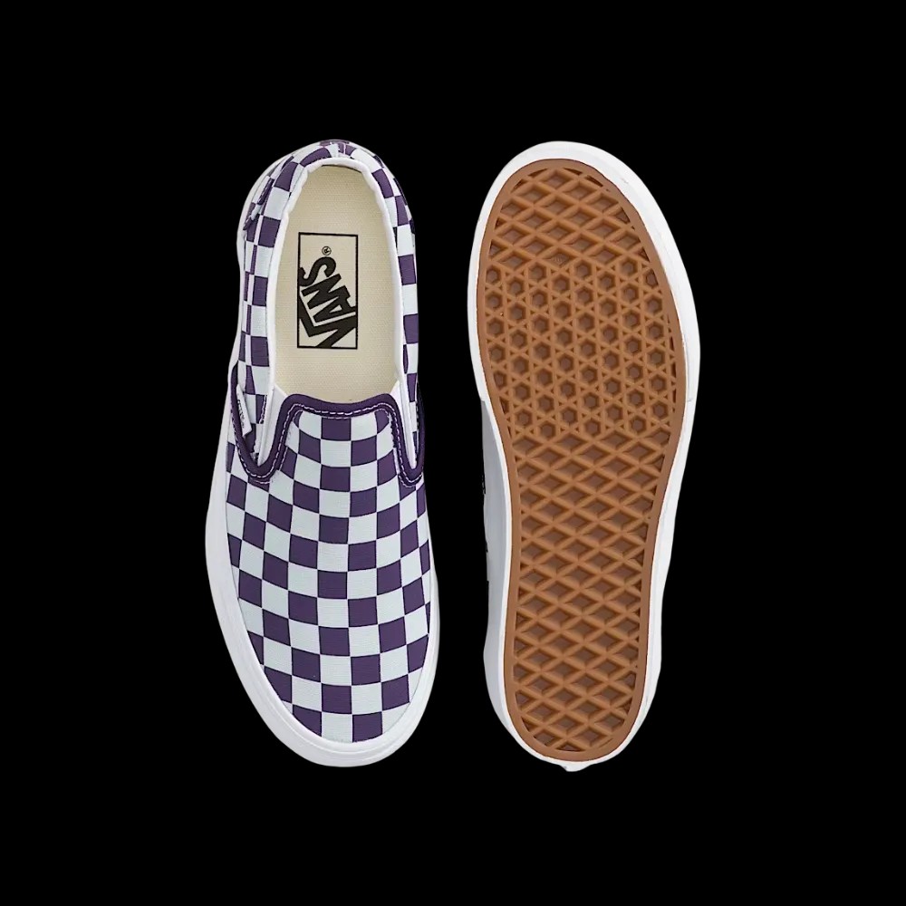 Vans Classic Slip-On Checkerboard Platform Shoe Gothic Grape Purple - HypeFly India View 4