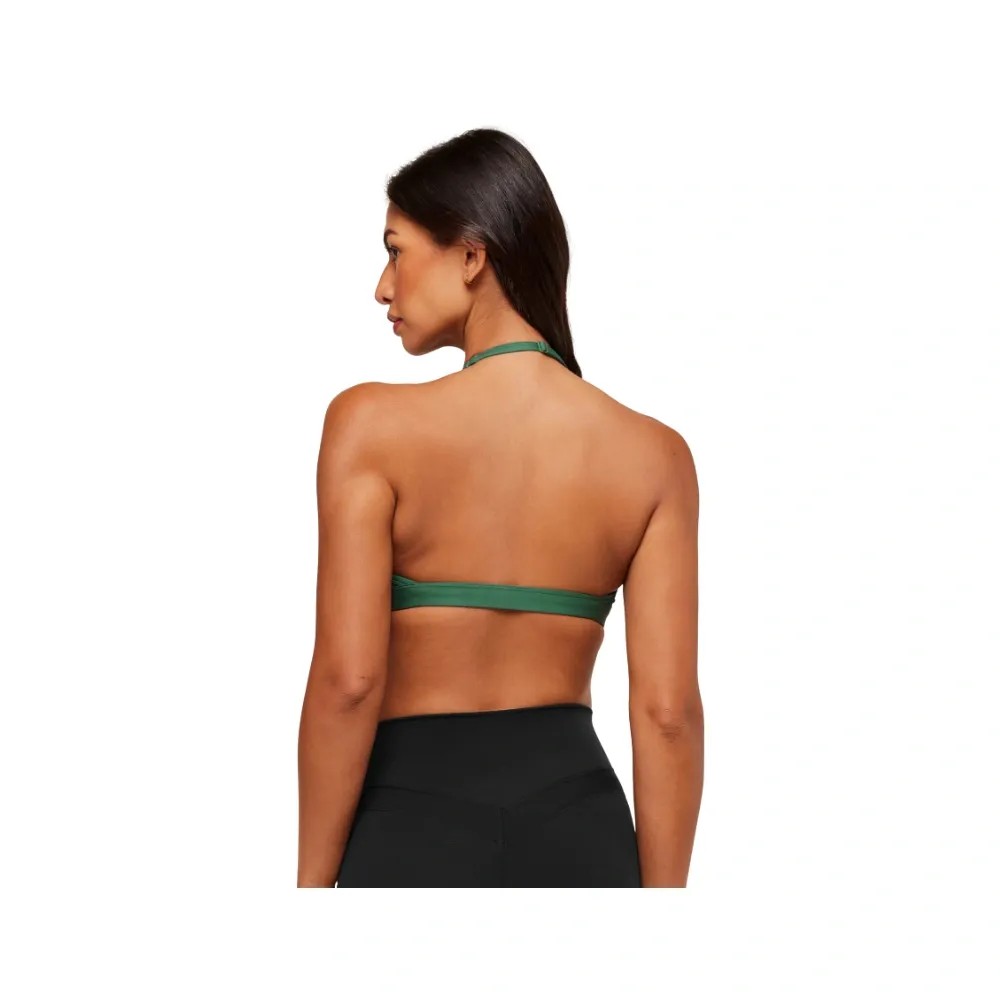Gymshark Minimal Halterneck Sports Bra - Light Support Lift Green - HypeFly India View 2