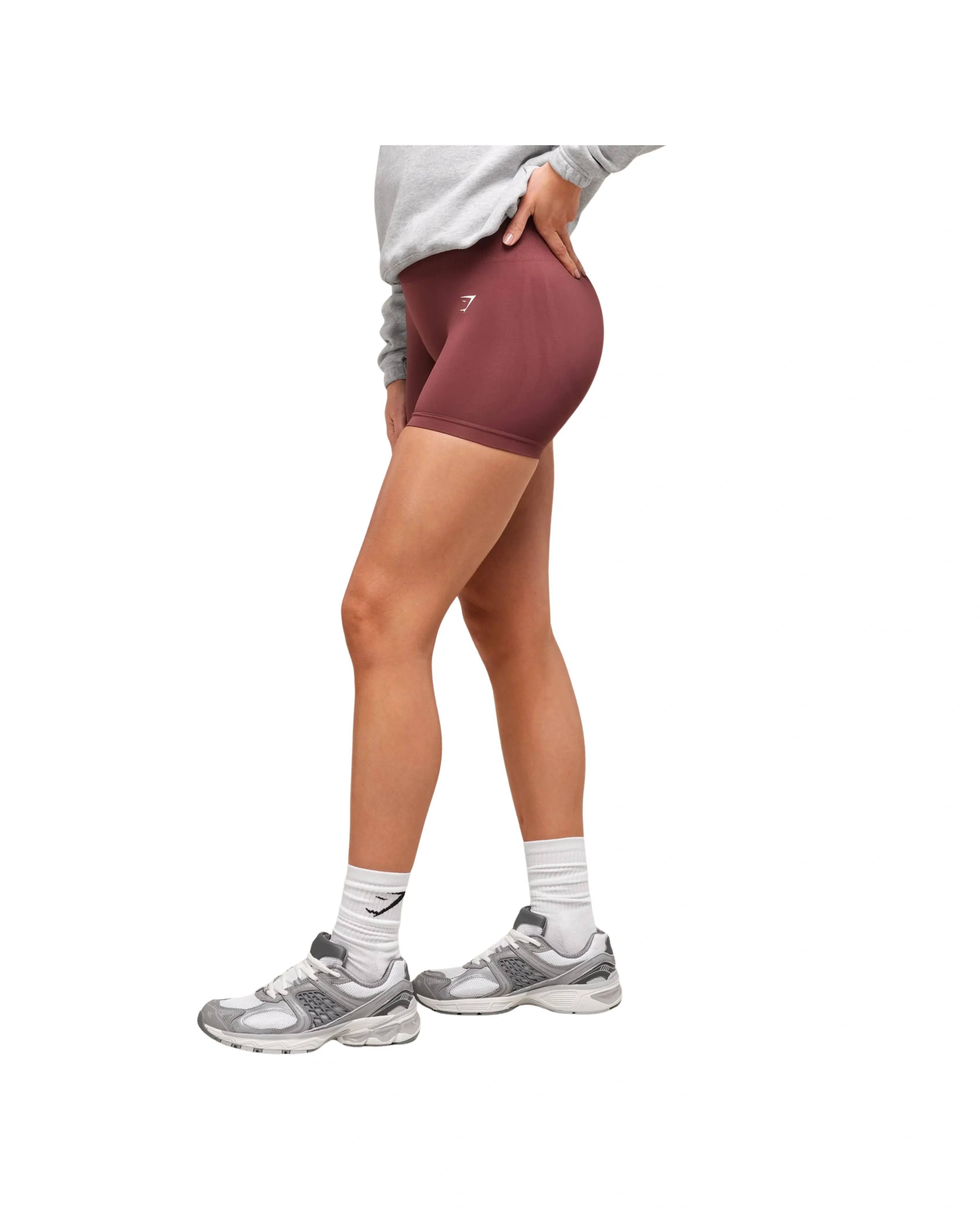 Gymshark Everyday Seamless Shorts Burgundy Brown - HypeFly India View 3