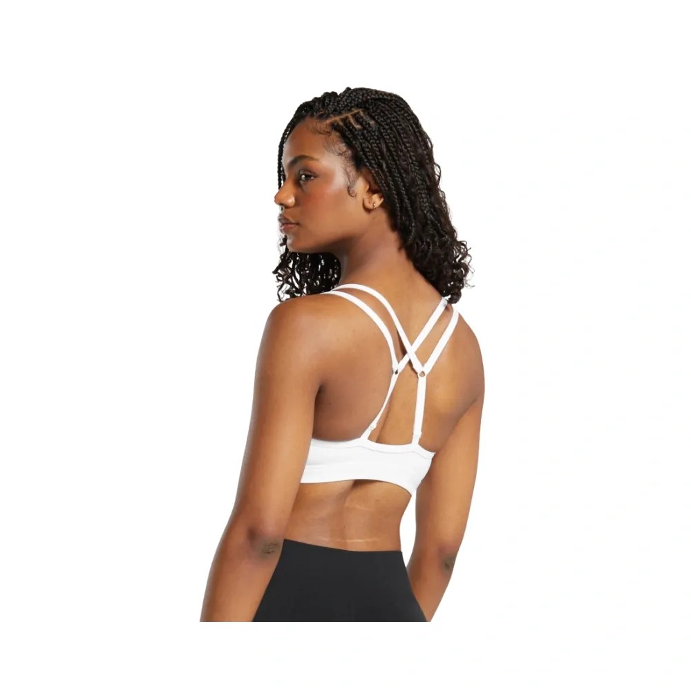 Gymshark Double Up Sports Bra - Light Support White - HypeFly India View 2