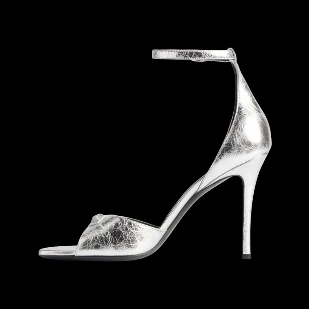 Balenciaga City Uptown Sandal In Silver - HypeFly India View 3