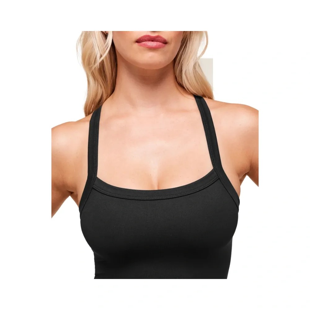 Gymshark Everyday Seamless Ribbed Midi Top Black - HypeFly India View 3