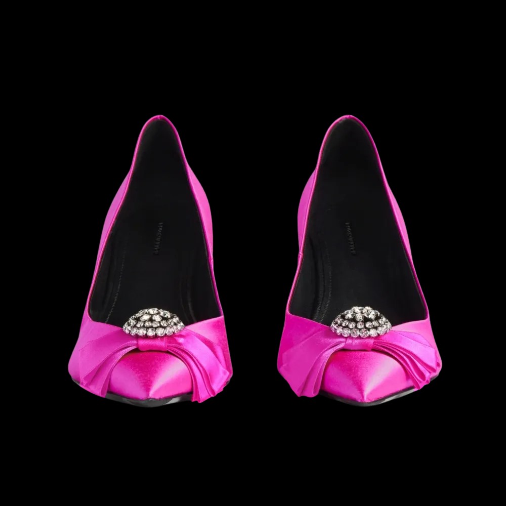 Balenciaga Avenue Palazzo Pump In Fuchsia - HypeFly India View 4