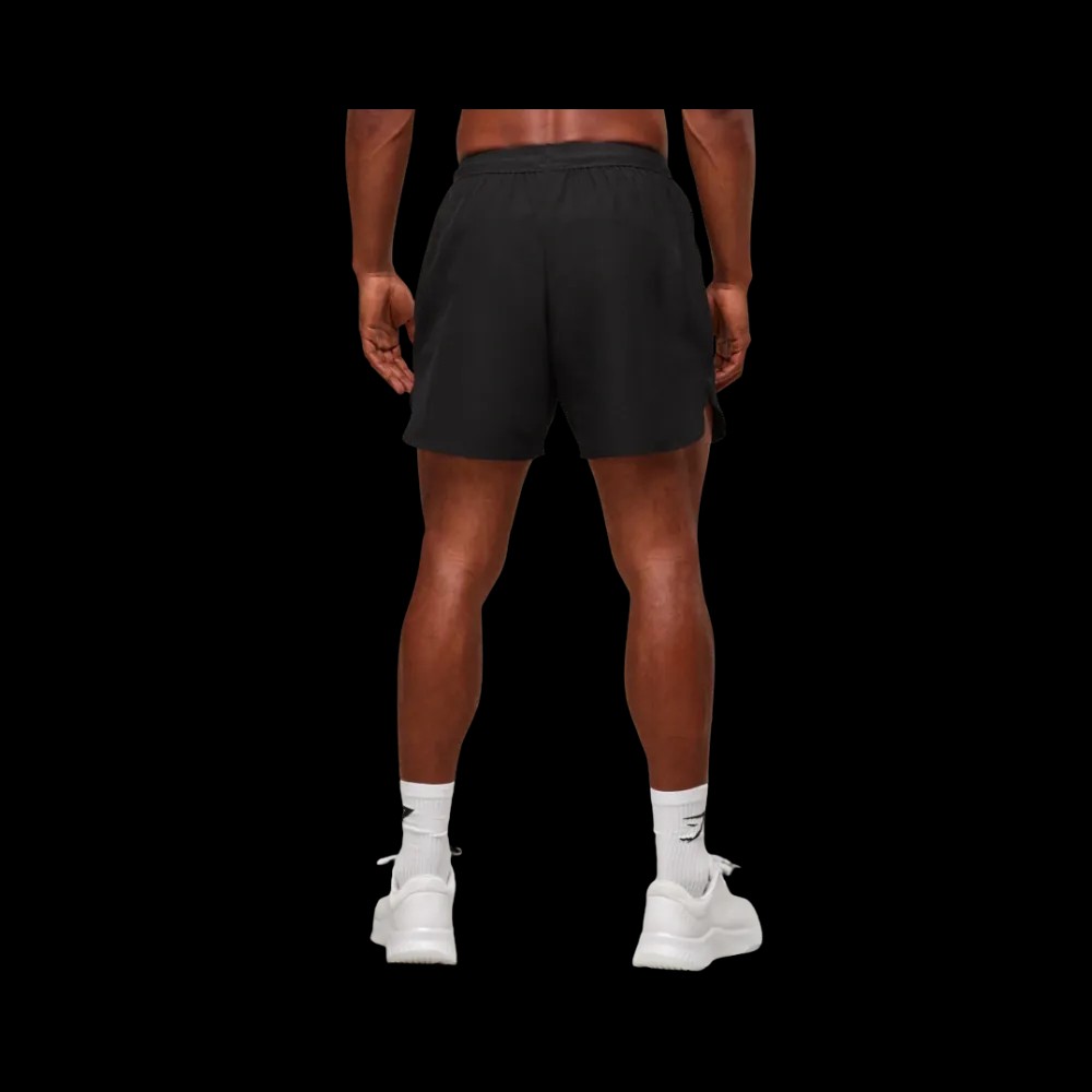 GymShark Fit Repeat 6" Shorts Black - HypeFly India View 2