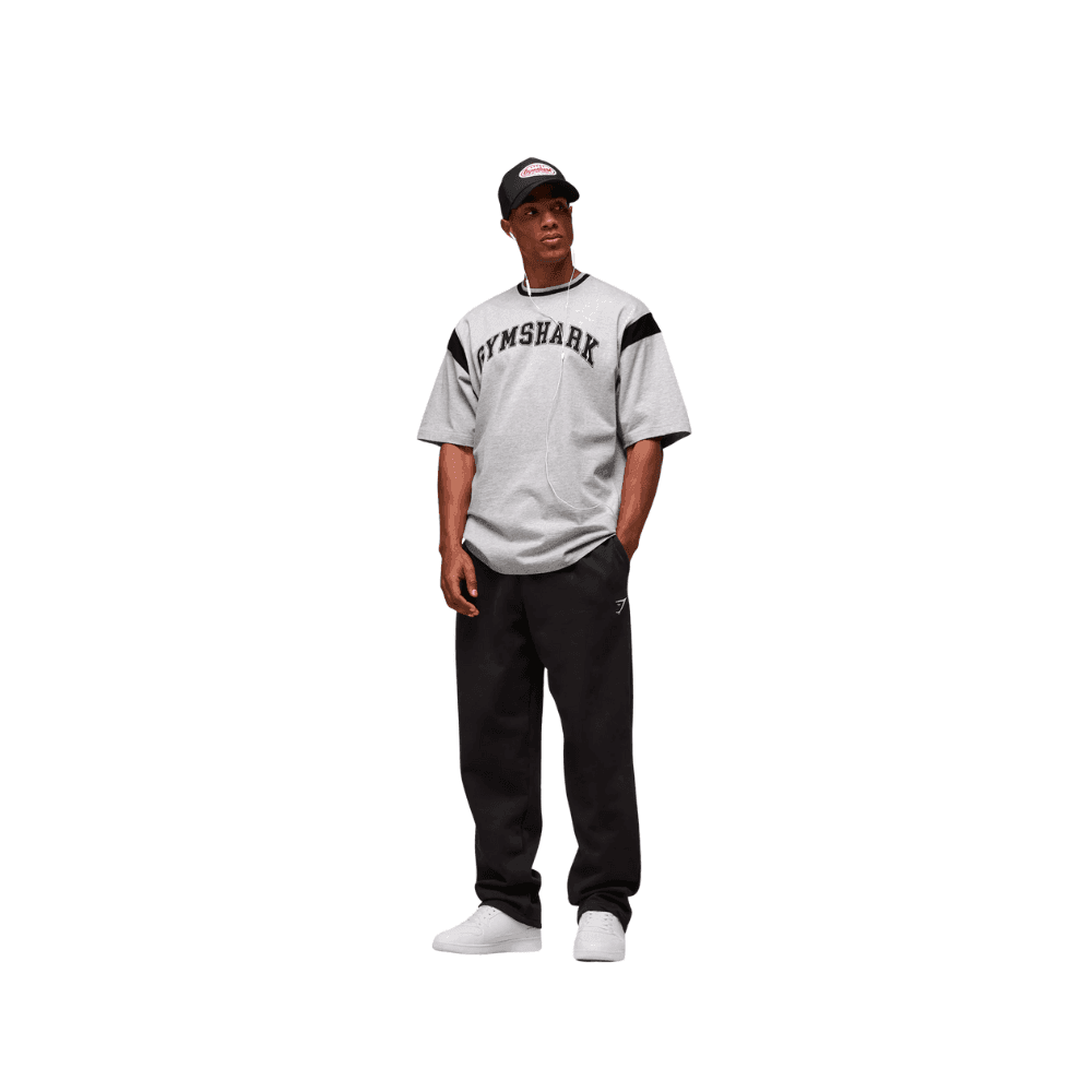 GymShark GSLC Oversized T-Shirt Light Grey Core Marl  - HypeFly India View 3