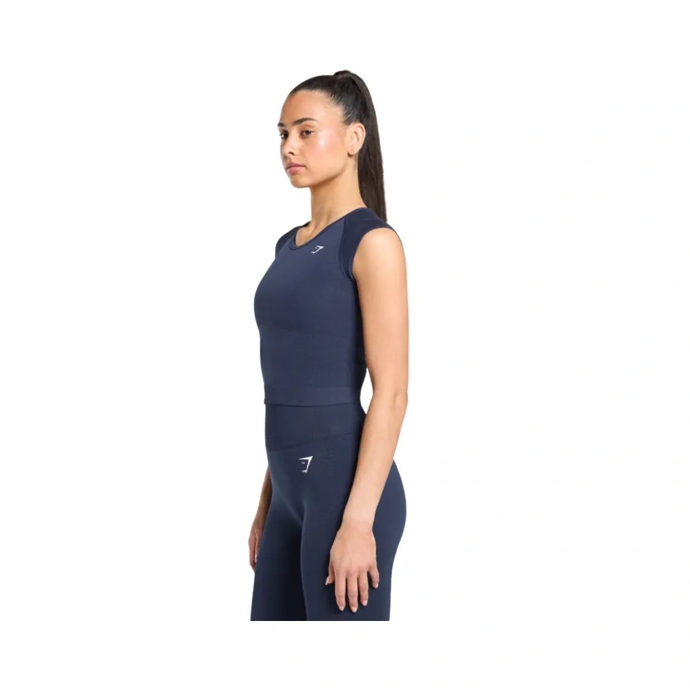 Gymshark Vital Scoop Neck Top Heavy Blue - HypeFly India View 3