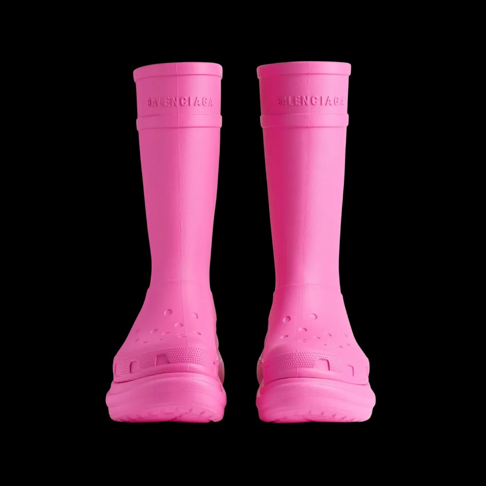 Balenciaga Crocs Boot In Bright Pink - HypeFly India View 4