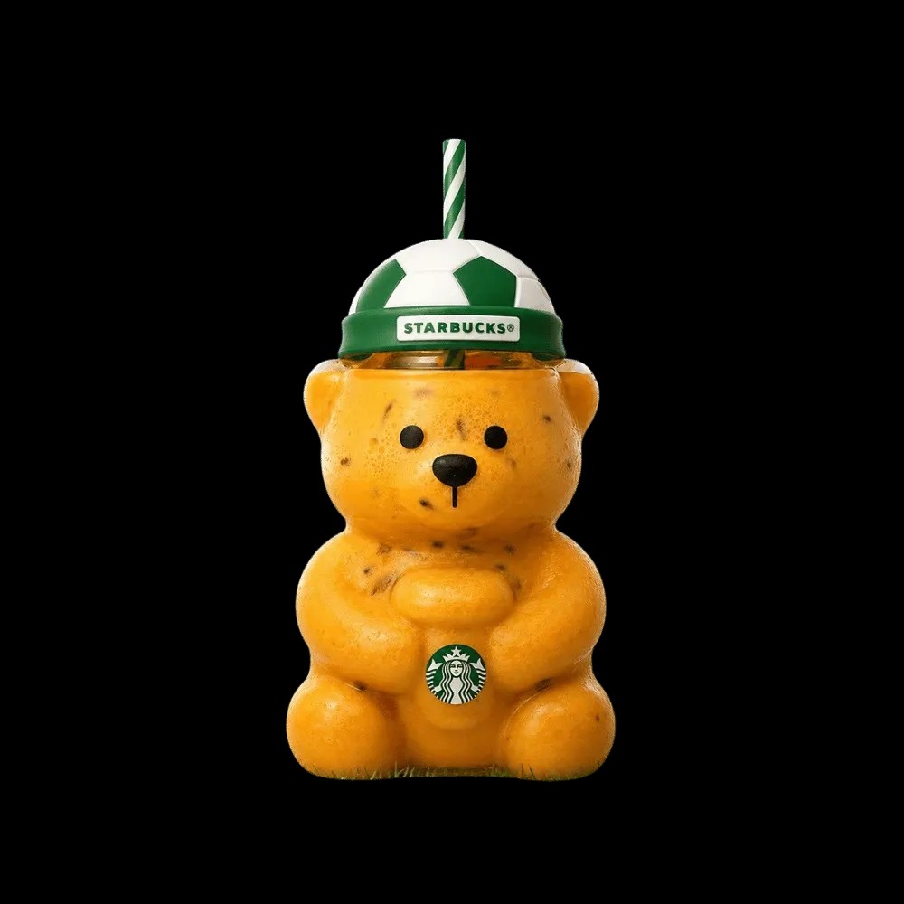 Starbucks x FIFA World Cup 2026 Bearista Bear Football Cap Glass Cup - HypeFly India View 3