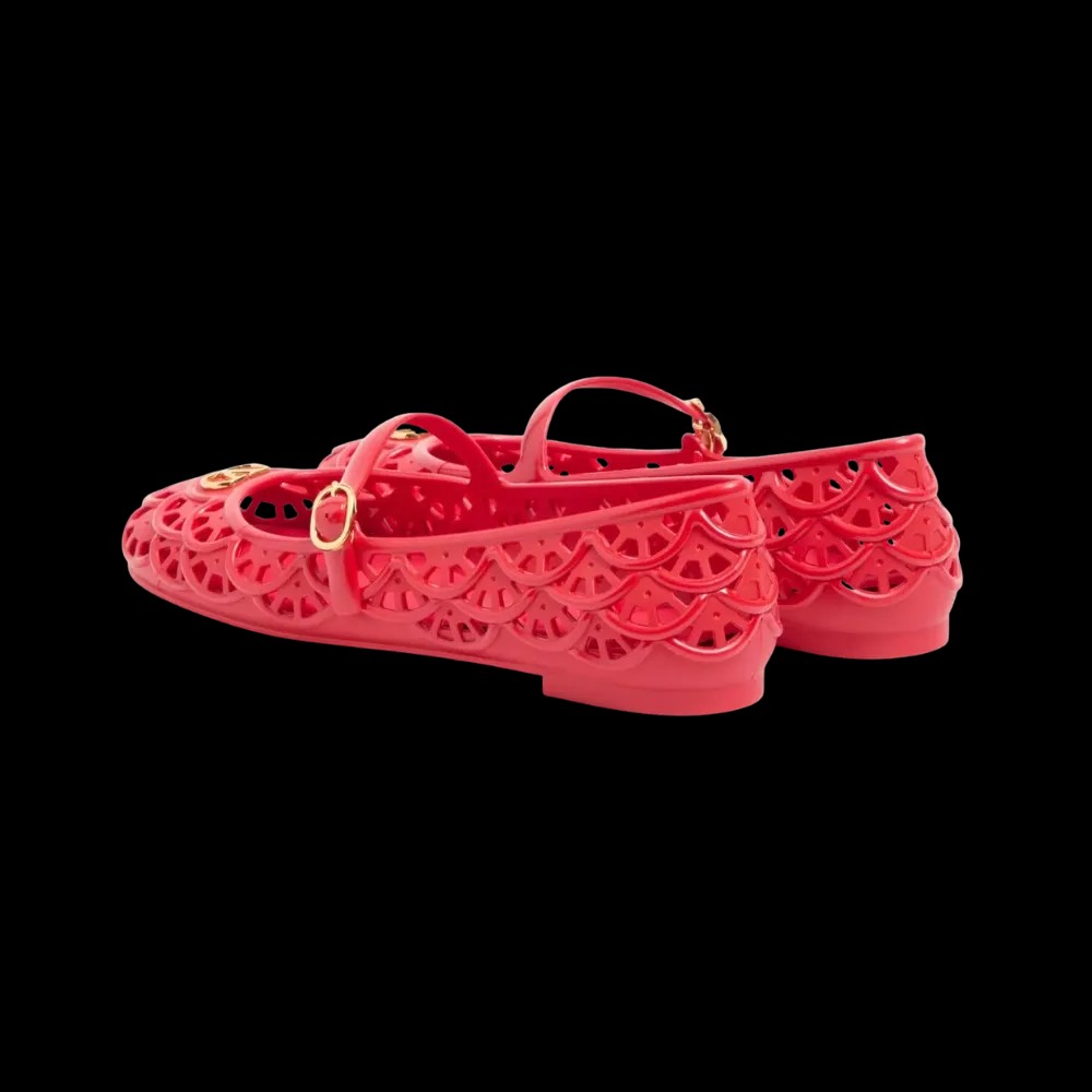 Valentino Ondette Rubber Ballerina With Scallop Pattern 05mm Coral - HypeFly India View 5