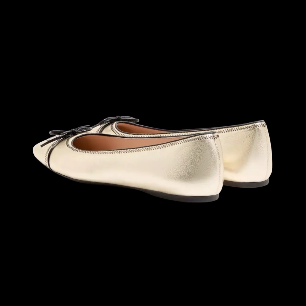 Valentino VLogo Signature Ballerina In Laminated Nappa 05mm Platinum - HypeFly India View 5