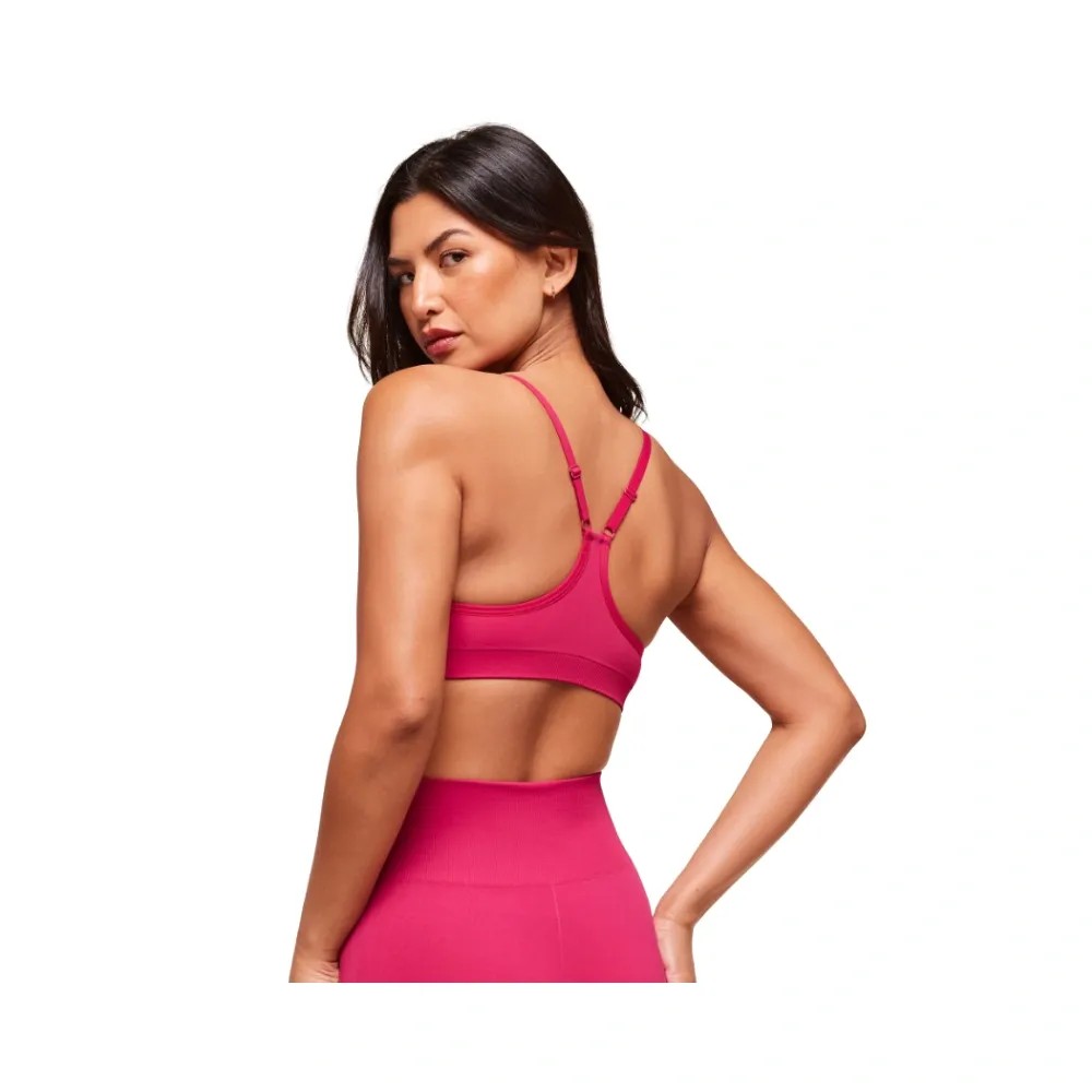 Gymshark Everyday Seamless Racerback Sports Bra - Light Support Build Pink - HypeFly India View 2