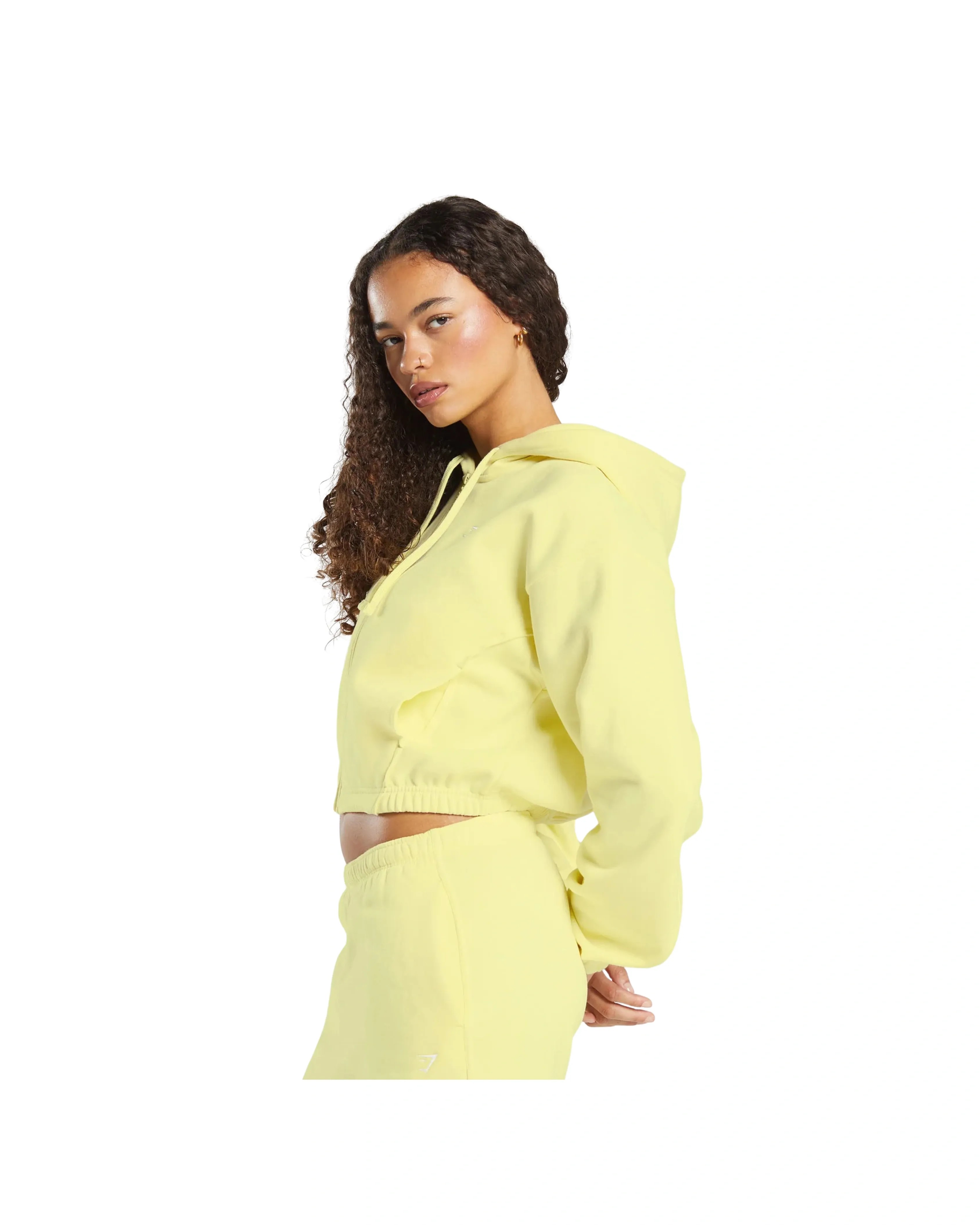 Gymshark Fleece Zip Hoodie regular fit Refresh Yellow - HypeFly India View 3