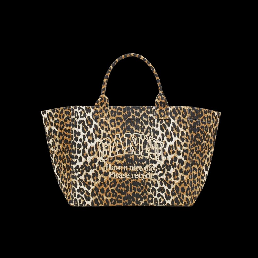 Ganni Leopard XXL Tote Bag - HypeFly India View 1