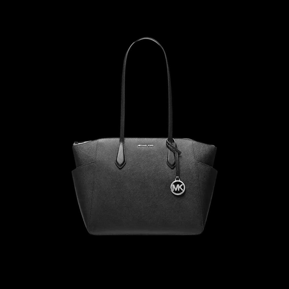 Michael Kors Marilyn Medium Saffiano Leather Tote Bag Black - HypeFly India View 1