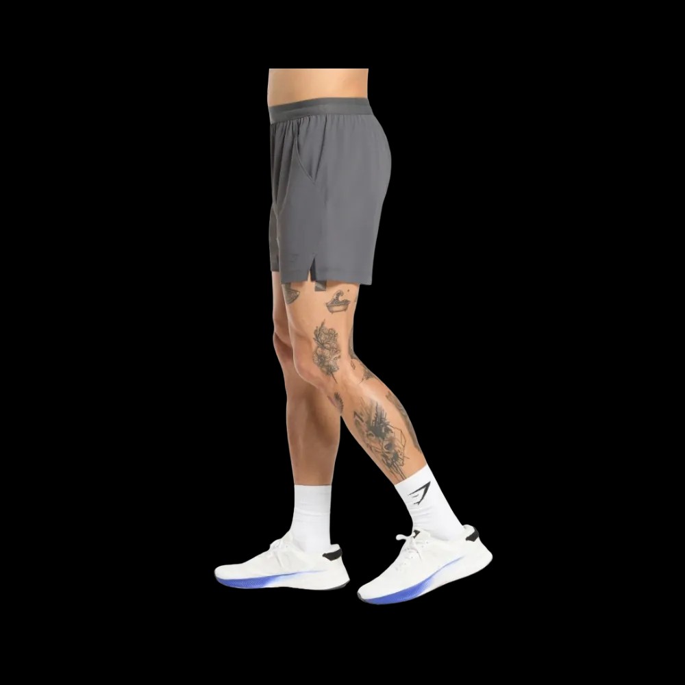 Gymshark Hybrid 6" Shorts Slim Fit Graphite Grey - HypeFly India View 3